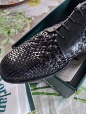 Bally Men's Dress Shoes Black Leather Size 44/1/2 Made In Italy UK 11