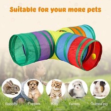 Foldable Rainbow Tunnel Tube Pet Cat Tunnel Rabbit Pop UpPuppy Kitten Play Toy
