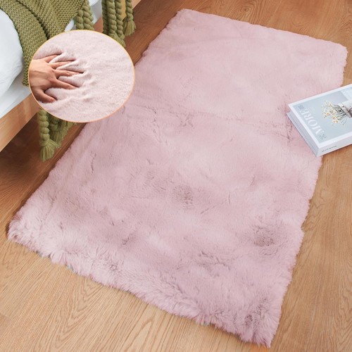 Pink fuzzy faux washable - fuzzy,