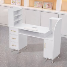 Manicure Table Technician Storage Desk Nail Art Beauty Bar Salon Work Station