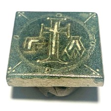 Ancient Roman Bronze Weight With Cross Figuur, 150-200AD. 25gr 25mm AE VF Rare