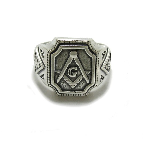 Mens 925 silver ring masonic - mens,