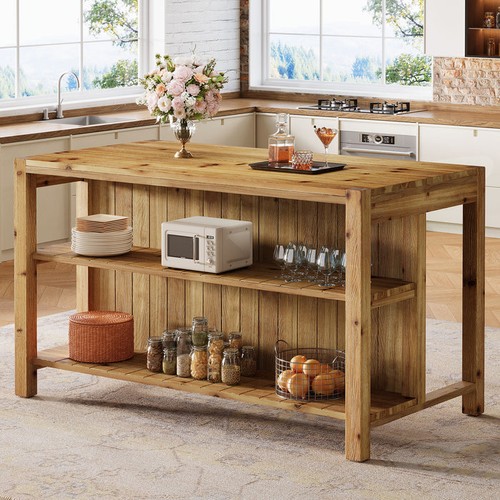 Solid wood kitchen - 59", island