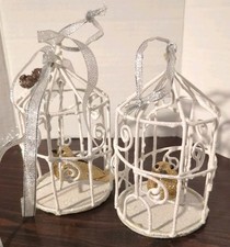 Pair Of White Glitter Bird