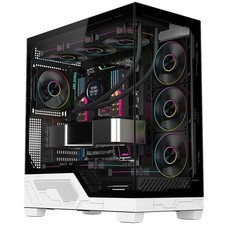 Powercool Ultra Full Tower ATX Gaming PC Case Tempered Glass Panels 4x ARGB Fan