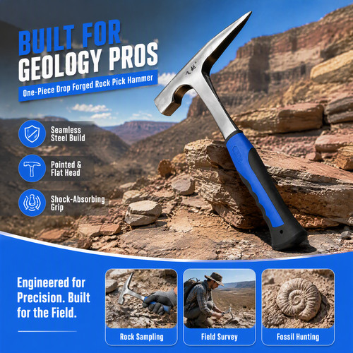 Rock pick hammer non - slip, grip