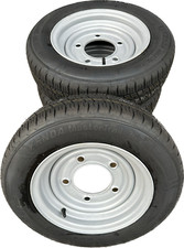 4x 155 70 12C 104N trailer tyres Wheels 5 Stud 6.5" PCD Ifor Williams 155/70R12C