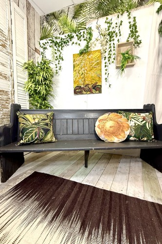 Vintage church pew painted - vintage, (painted