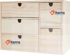 Artemio Wooden Storage Box with Drawers-Beige, 35 x 15 x 26 cm, Wood, Brown