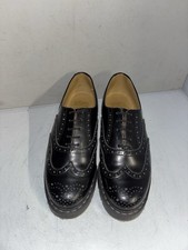 Solovair Black Leather Brogue Shoes Size 7.5 Worn A Few Times 679