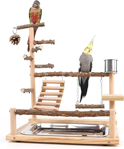 Wooden bird playground stand - bird,