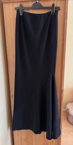 Alaia black wool long skirt