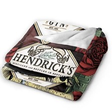 Hendricks Gin Bottle Rose Blanket Flannel Official Merchandise Rare Collectibles