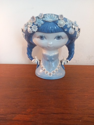 Lladro girl head vase - head,