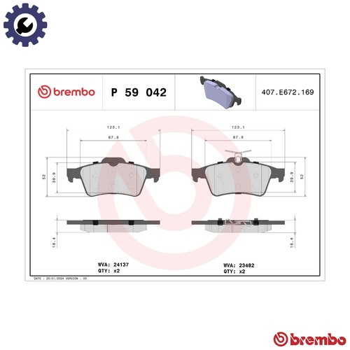 Brake pad set - set, disc