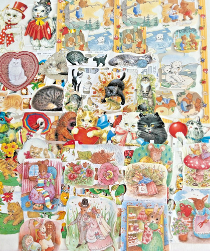 Decoupage lithograph vintage - decoupage,