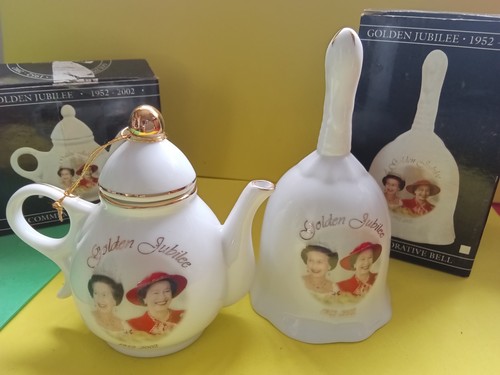 Golden jubilee teapot and bell - jubilee,