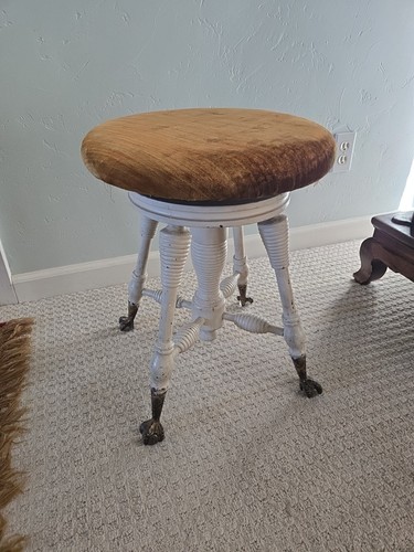 Antique piano bench - piano,