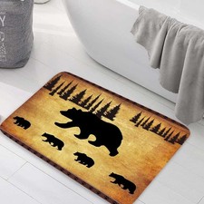 Rustic Cabin Bathroom Rug, Non