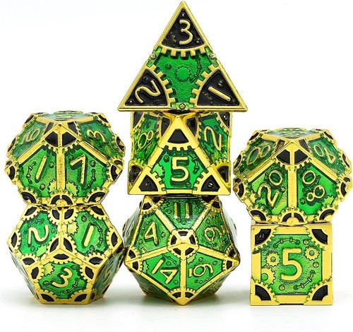 Steampunk metal dice set - metal, die