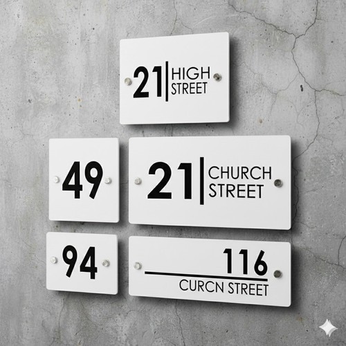 Number sign personalise house - sign,