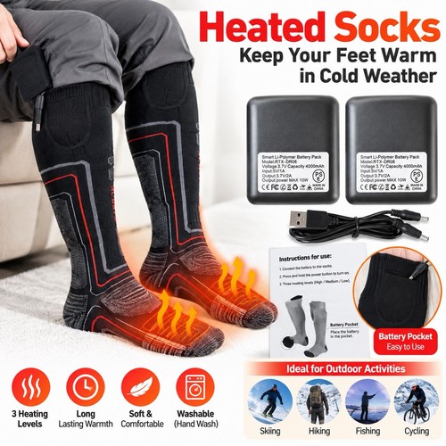 Heated socks rechargeable - heated,