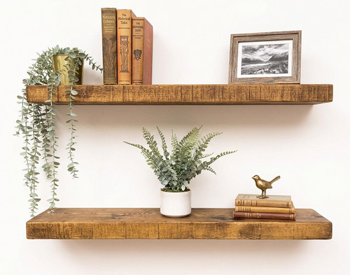 Rustic floating wooden - wooden, shelf