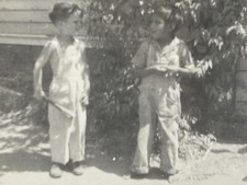 2Q Photograph Kids Friends Indian Boy Native American Titman 1940's 
