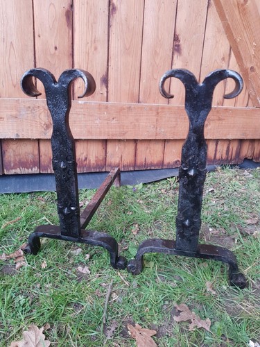 Vintage fire dogs andirons - vintage,