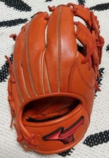 Mizuno Will Drive Orange Softball Infield Glove Used Half Year Palm Stain