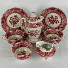 Vintage Tea-set for Two Copeland Spode Pink Camilla - Small Teapot C1944