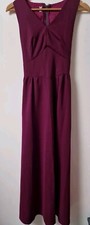 Vintage 70s Evening Bridesmaid Plum Purple Maxi Dress Size 6 8