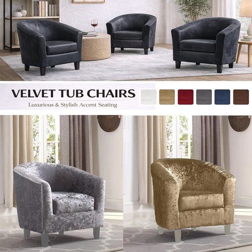 Tub chair velvet armchair - velvet,
