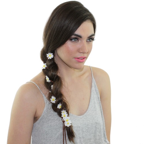 Yellow daisy flower braid - yellow,