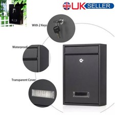 Simple Outdoor Lockable Letter Post Box Mailbox Wall Mounted Secure Mail 2 Keys