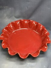 Emile Henry French Ceramic Red Ruffled Edge Farmhouse Pie Dish 61.87 France