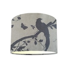 Lampshades in Laura Ashley Oriental Garden Natural Charcoal Fabric FREE DELIVERY