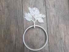 Rose Hand Towel Bath Ring Bathroom Hanger Holder Shabby Chic White Victorian NEW