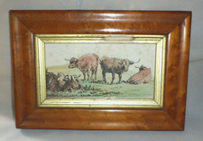 Superb Antique Robert Hills Signed Colour Washed Highland Cattle Print, 1801