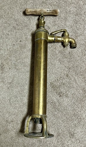 Vintage brass hand water pump - hand,