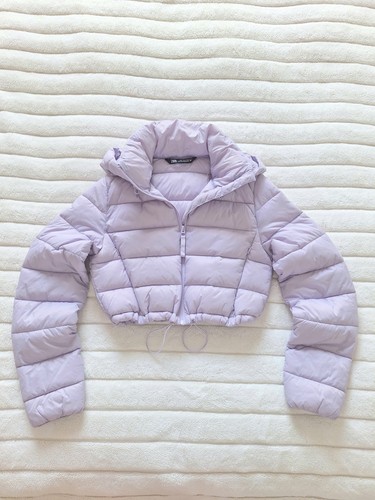Zara lilac crop hooded - zara, puffer