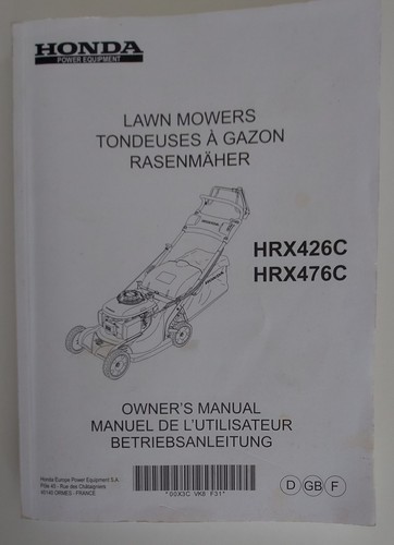 Honda lawnmower hrx426c - lawnmower,