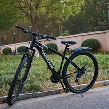 27.5 Inch Mountain Bike Front Suspension 21 Speed Bicycle Men Women Bike Black