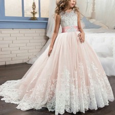 Butterfly Wedding Party Flower Girl Holy Communion Party Prom Pageant Long Dress