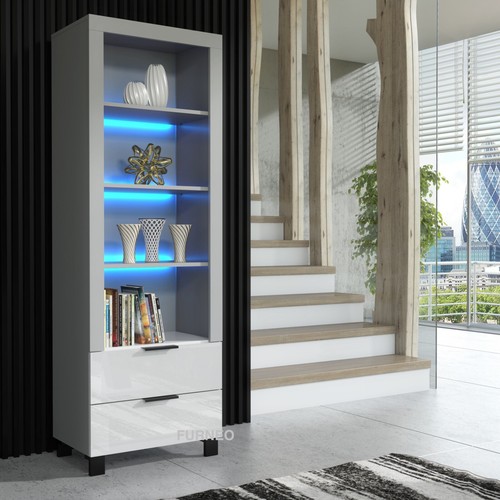 Display cabinet grey white - display,