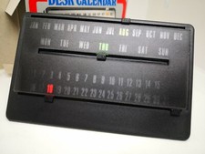 NOS Rare Black Plastic Base Desk Table Calendar UK Registered Design 