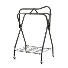 Folding Mobile Saddle Rack with 4 Wheels Saddle Rolling Stand 20kg/44lb Capacity