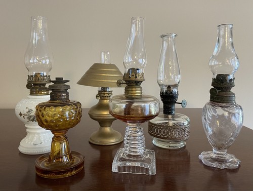 Lot antique miniature oil - 6,