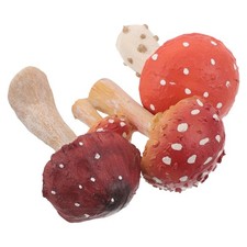  3 Pcs Resin Forest Statue Mushroom Sculpture Decor Garden Mushrooms Outdoor