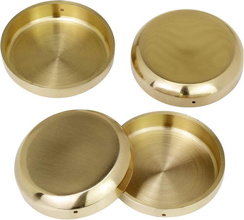 Solid brass castor cups set - brass, (set